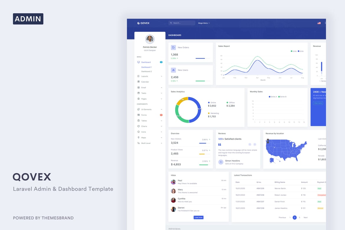 Qovex - Template Admin & Dashboard Laravel yang Premium dan Responsif