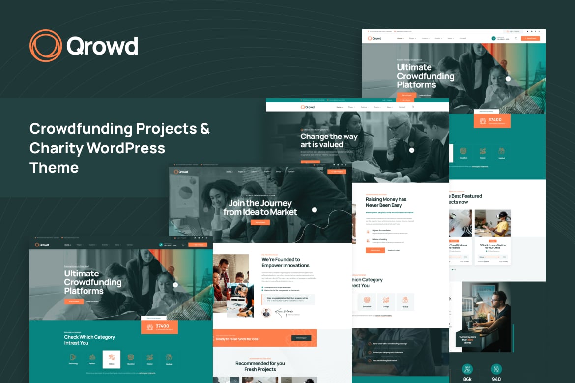 Qrowd - Tema WordPress untuk Crowdfunding dan Amal yang Modern