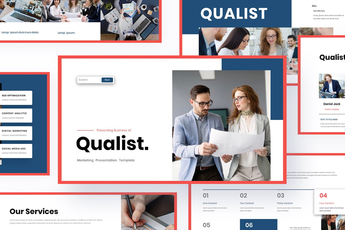 Template Presentasi PowerPoint Qualist untuk Bisnis yang Menarik