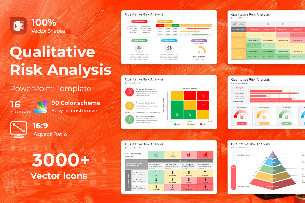 Template PowerPoint Analisis Risiko Kualitatif yang Menarik