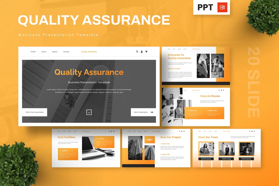 Template Powerpoint Bisnis untuk Jaminan Kualitas yang Profesional