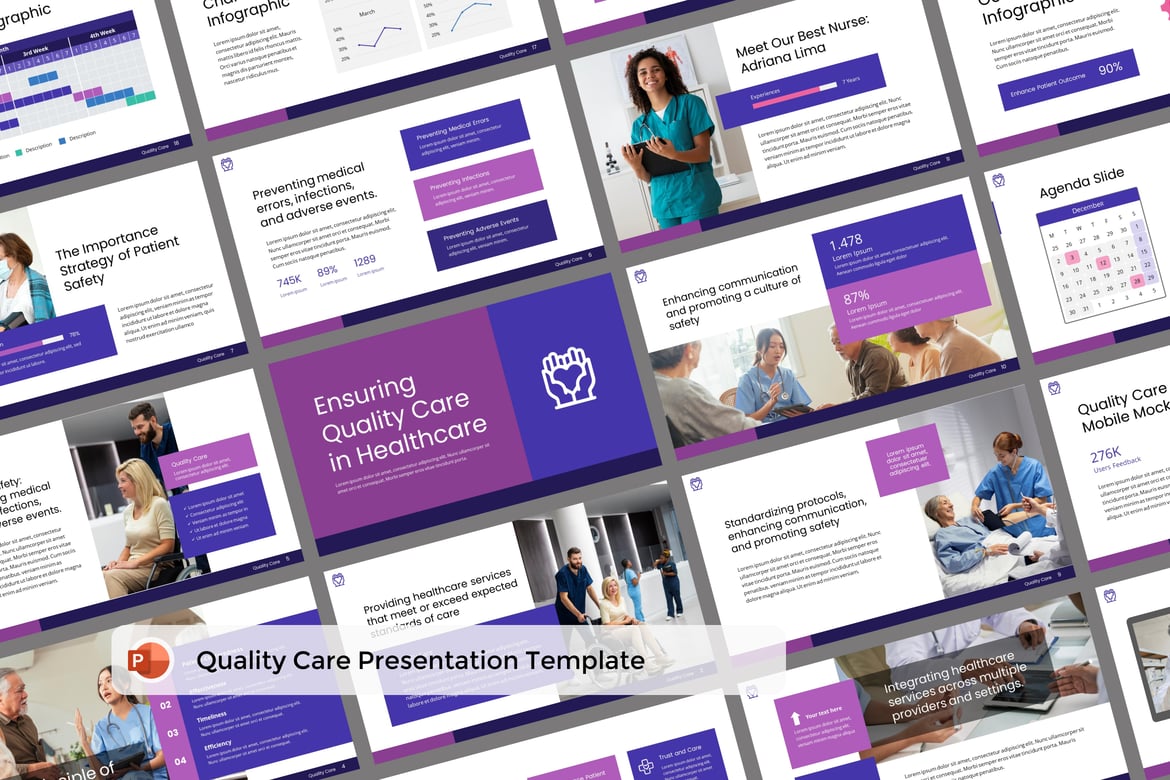 Template PowerPoint Perawatan Berkualitas yang Menarik