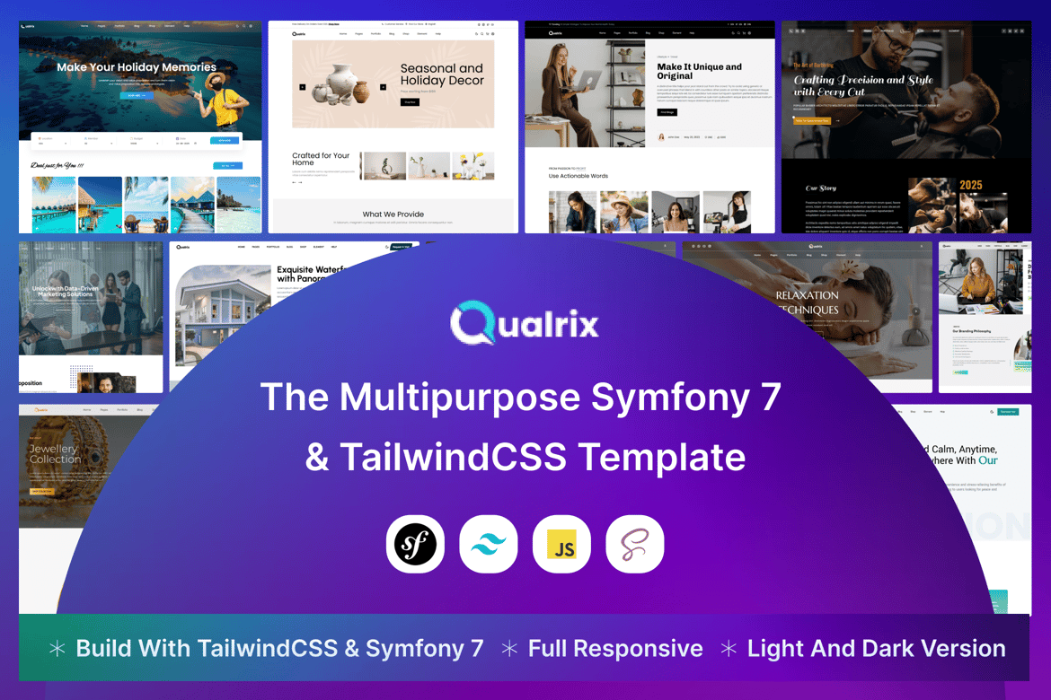 Qualrix - Template Web Serbaguna Symfony 7 yang Memukau