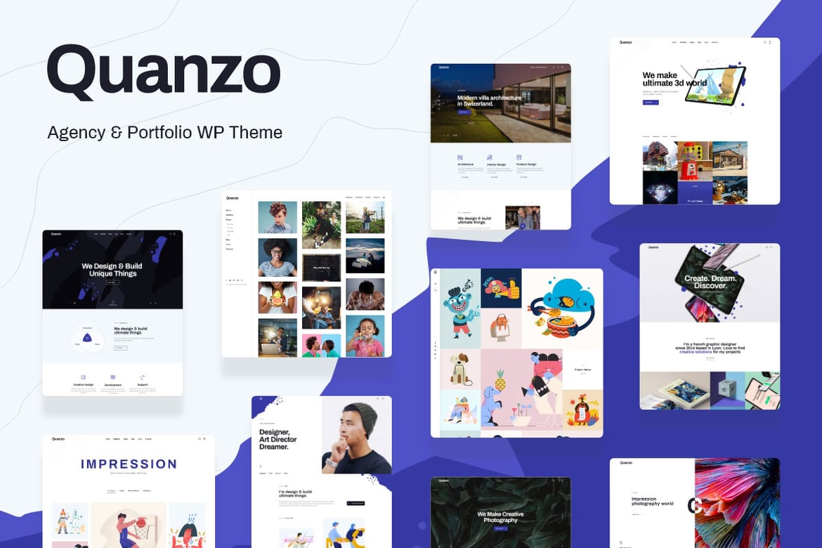 Tema WordPress Quanzo: Portfolio Kreatif dan Warna-Warni