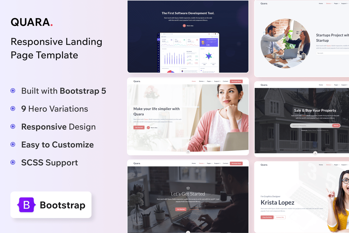 Quara - Template Website Landing Page Responsif dan Modern