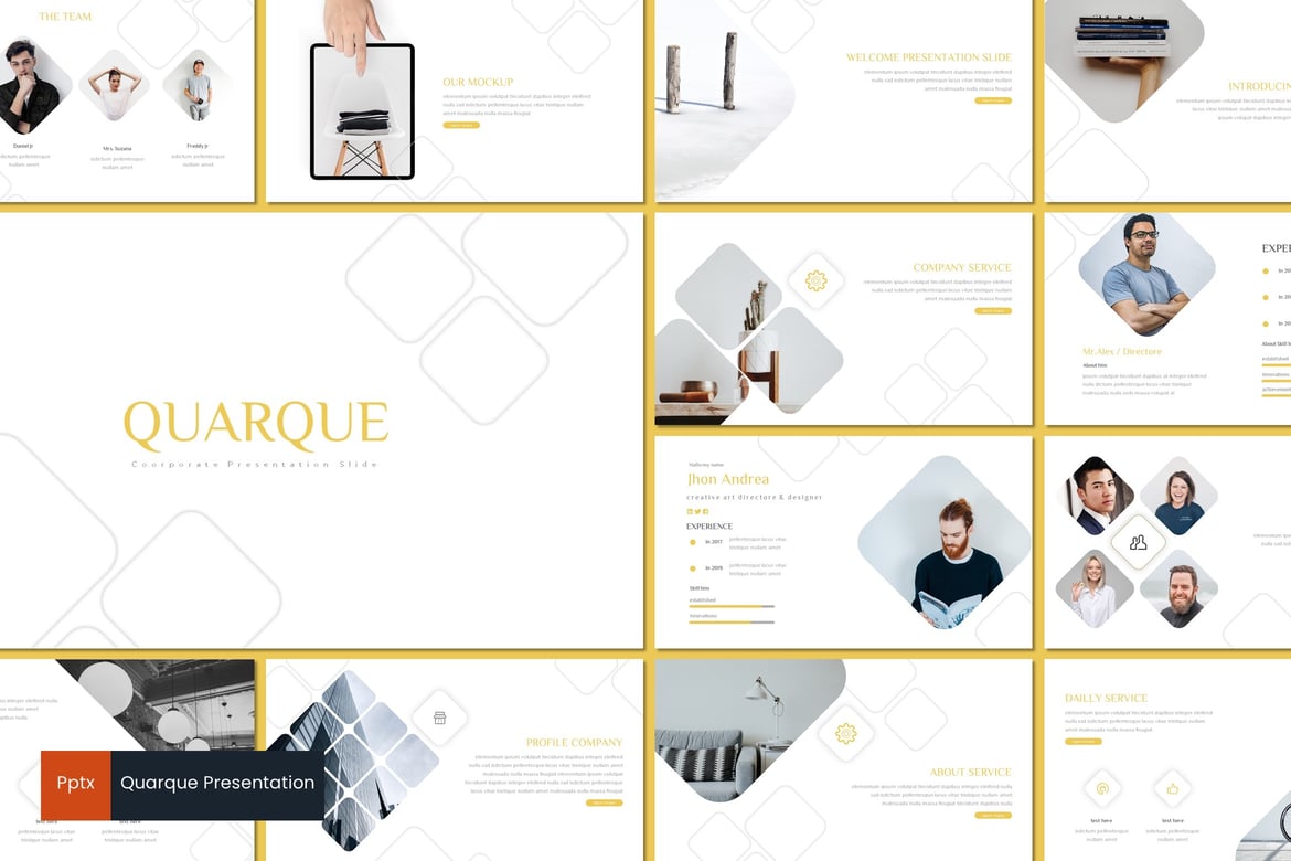 Quarque - Template PowerPoint Kreatif dan Minimalis