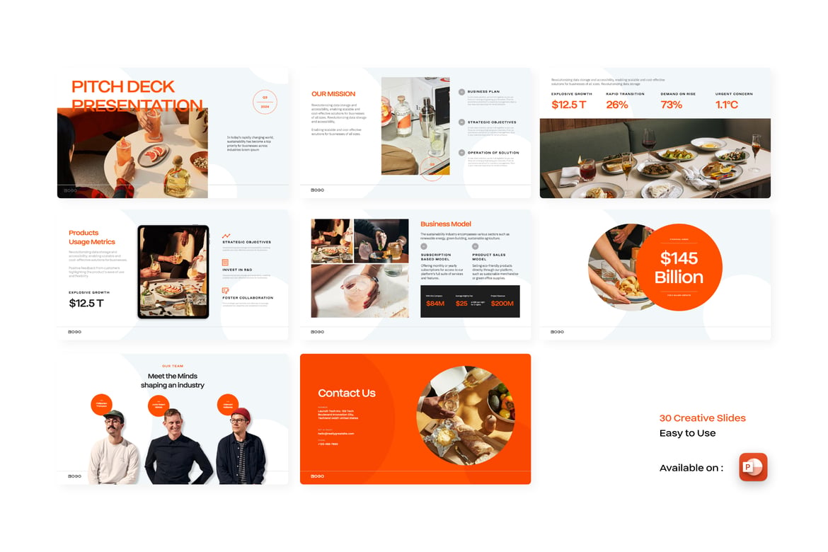 Template Presentasi PowerPoint Minimalis Kuartal yang Menarik