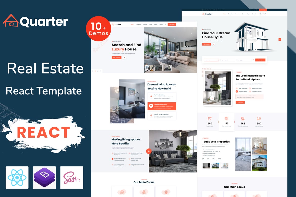 Quarter - Template Website Real Estate Modern dengan React JS