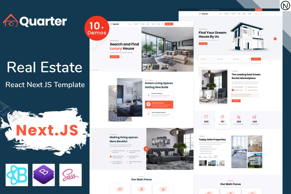 Quarter - Template Website Real Estate Berbasis React dan NextJS