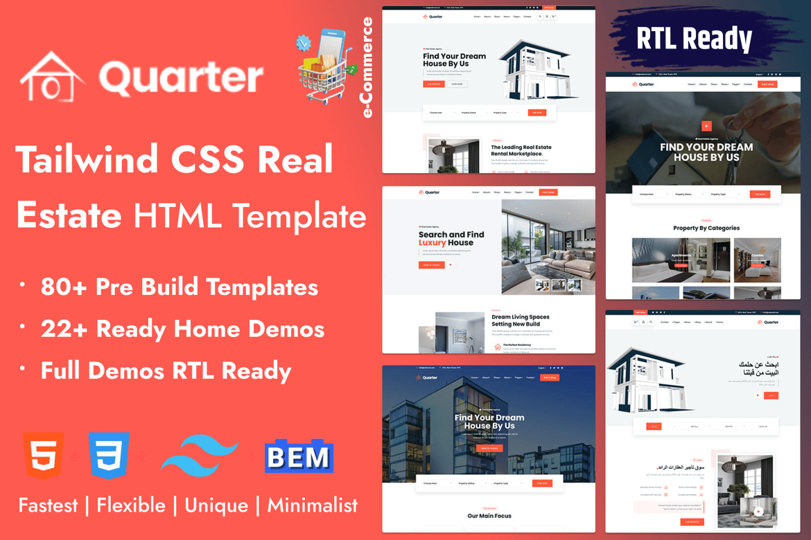 Template Website Real Estate Quarter - Solusi Modern untuk Bisnis Properti Anda