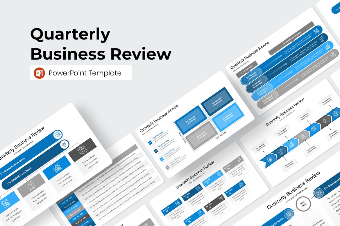 Template PowerPoint Rapat Bisnis Kuartalan yang Menarik
