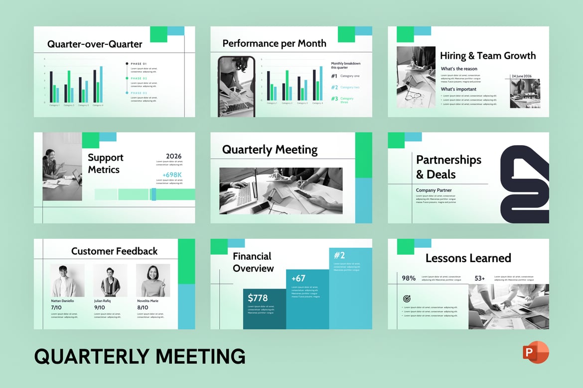 Template PowerPoint Rapat Kuartalan yang Menarik