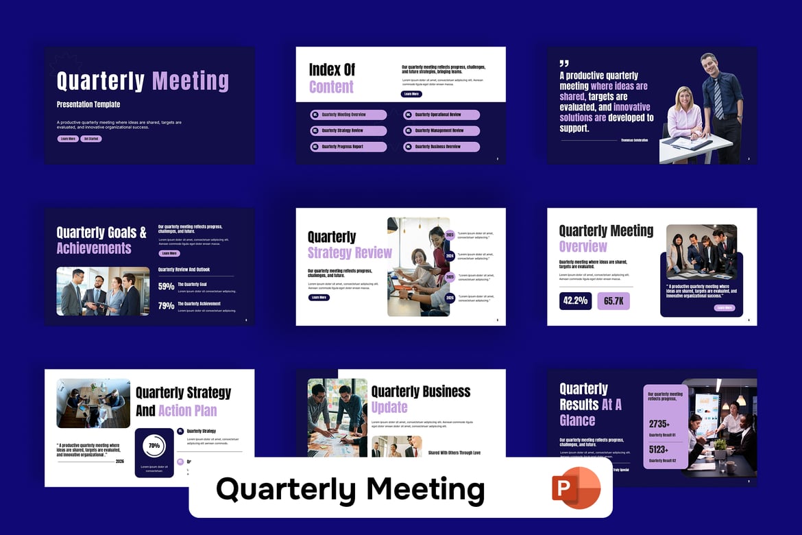 Template PowerPoint Rapat Kuartalan yang Menarik dan Profesional