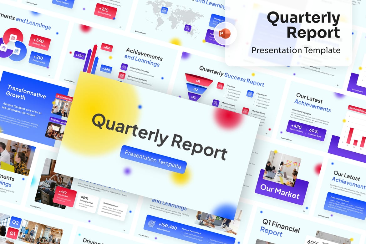 Template PowerPoint Laporan Kuartalan yang Menarik