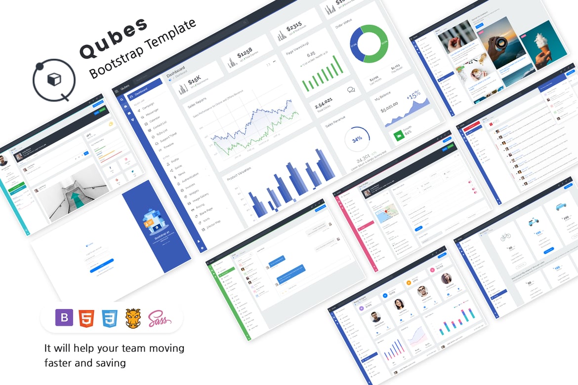Qubis - Template Website Admin Bootstrap Serbaguna yang Modern