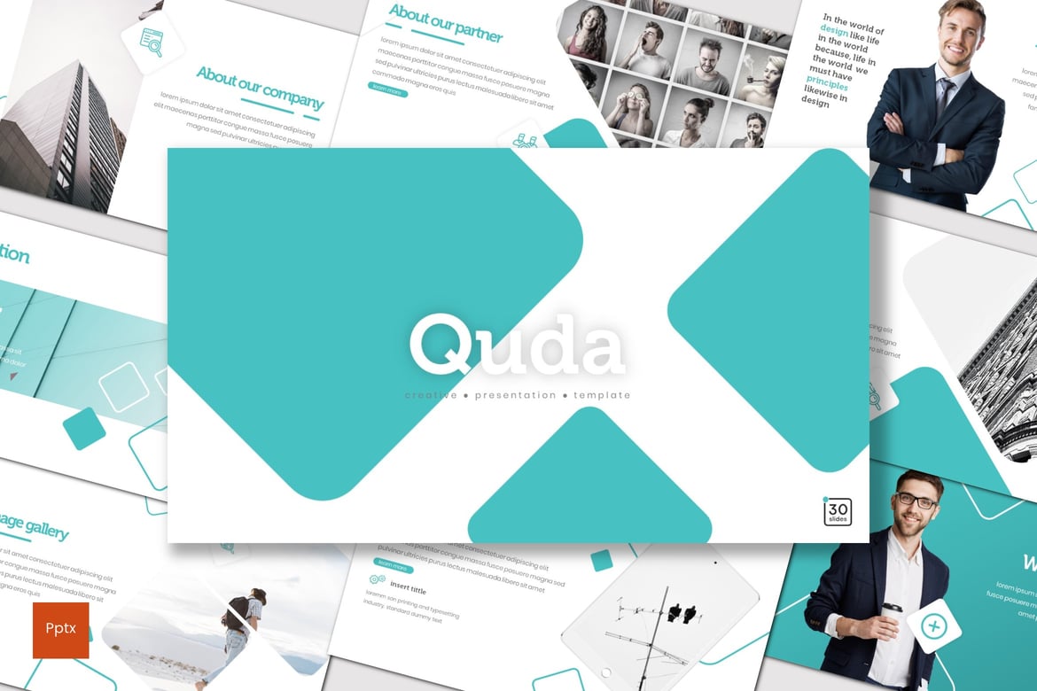 Quda - Template PowerPoint Kreatif dan Minimalis