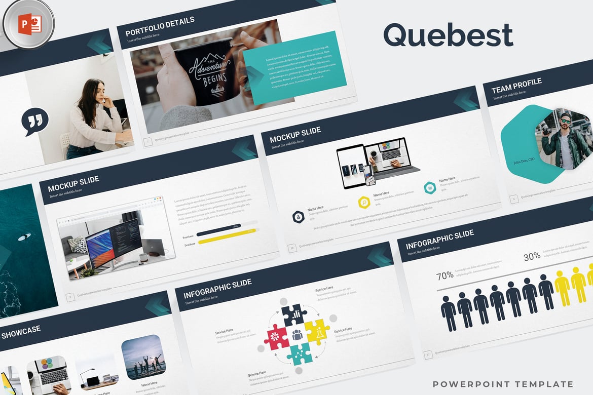 Template Powerpoint Quebest - Solusi Presentasi Profesional
