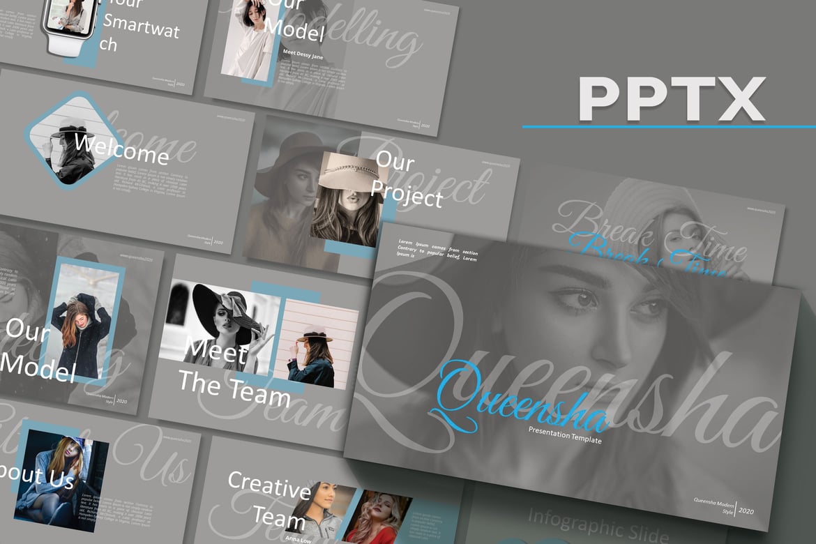 Template PowerPoint QUEENSHA - Solusi Presentasi Kreatif Anda