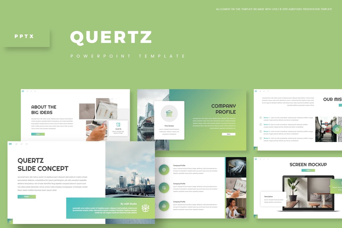 Quertz - Template PowerPoint Serbaguna yang Menarik