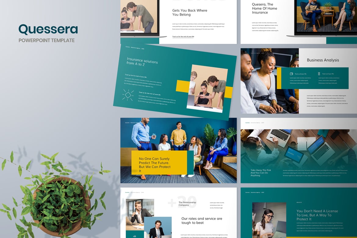 Quessera - Template Presentasi PowerPoint Kreatif untuk Bisnis
