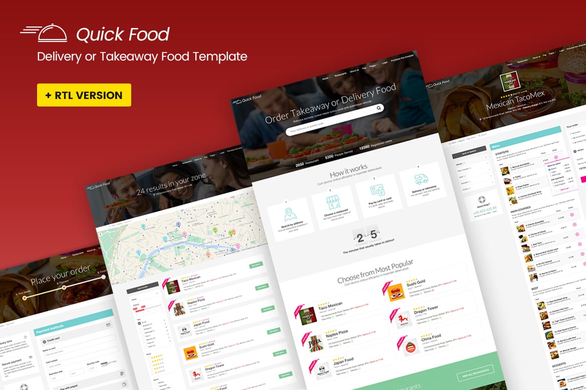 QuickFood - Template Website untuk Pengantaran dan Bawa Pulang Makanan