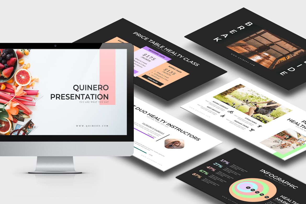 Quinero: Template PowerPoint Gaya Hidup Sehat dan Organik