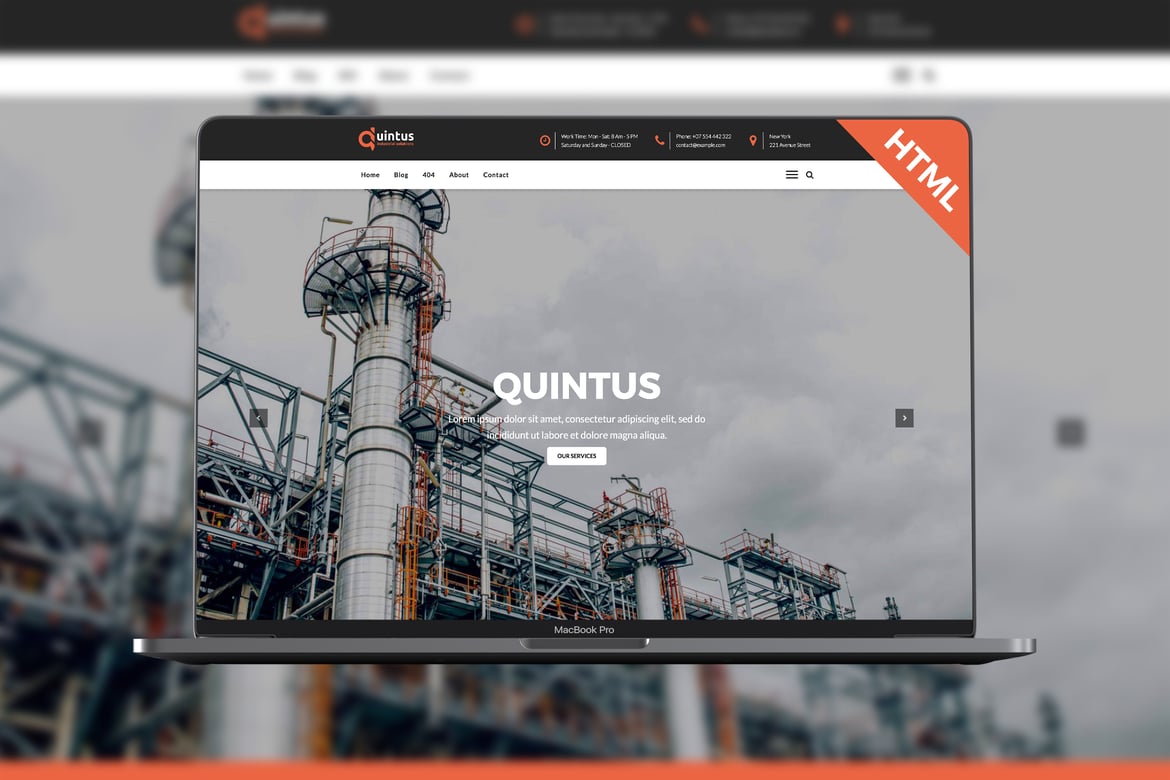 Quintus - Template Website untuk Industri, Pabrik, dan Teknik yang Serbaguna