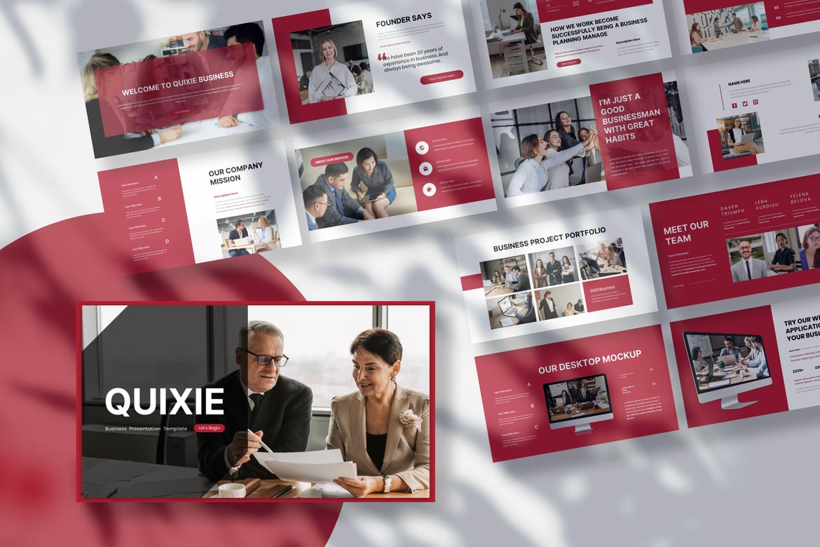 Quixie - Template Presentasi PowerPoint untuk Bisnis yang Menarik