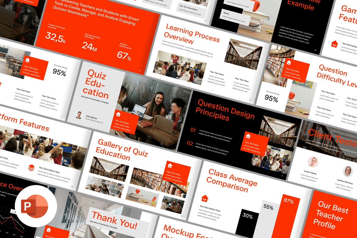 Template Presentasi PowerPoint Kuiz Edukasi yang Menarik