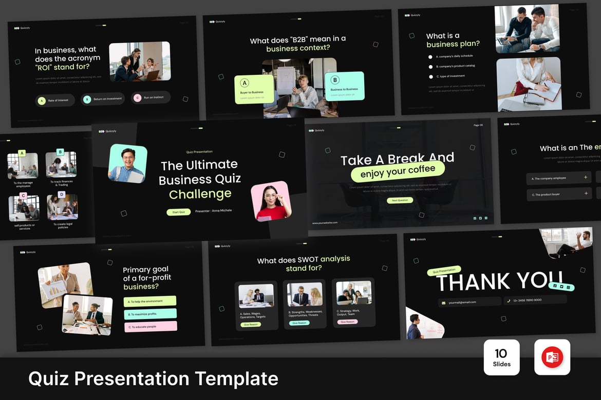 Template Presentasi Kuis Interaktif untuk PowerPoint