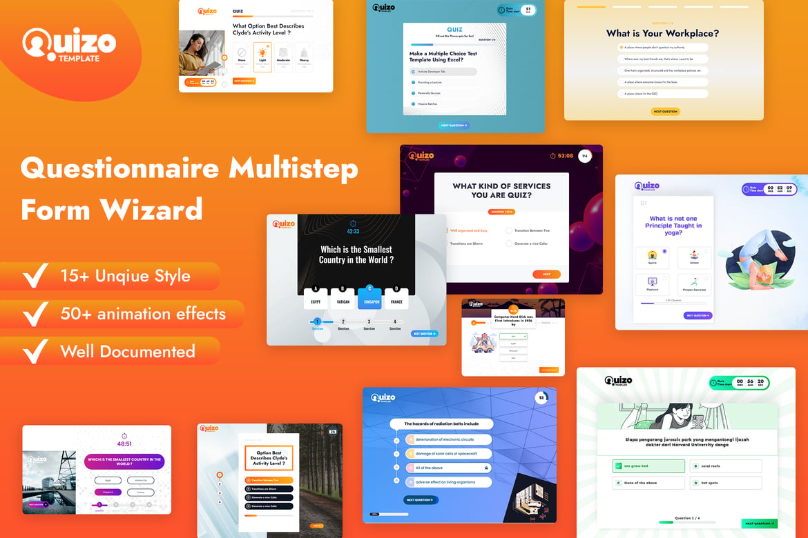 Quizo - Template Website Formulir Multistep dan Kuis Interaktif