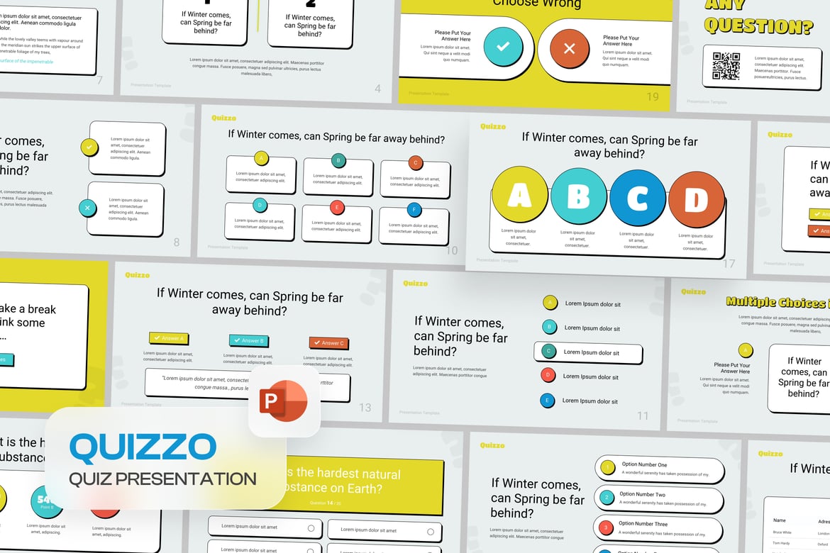 Template PowerPoint Quizzo yang Menarik dan Dinamis