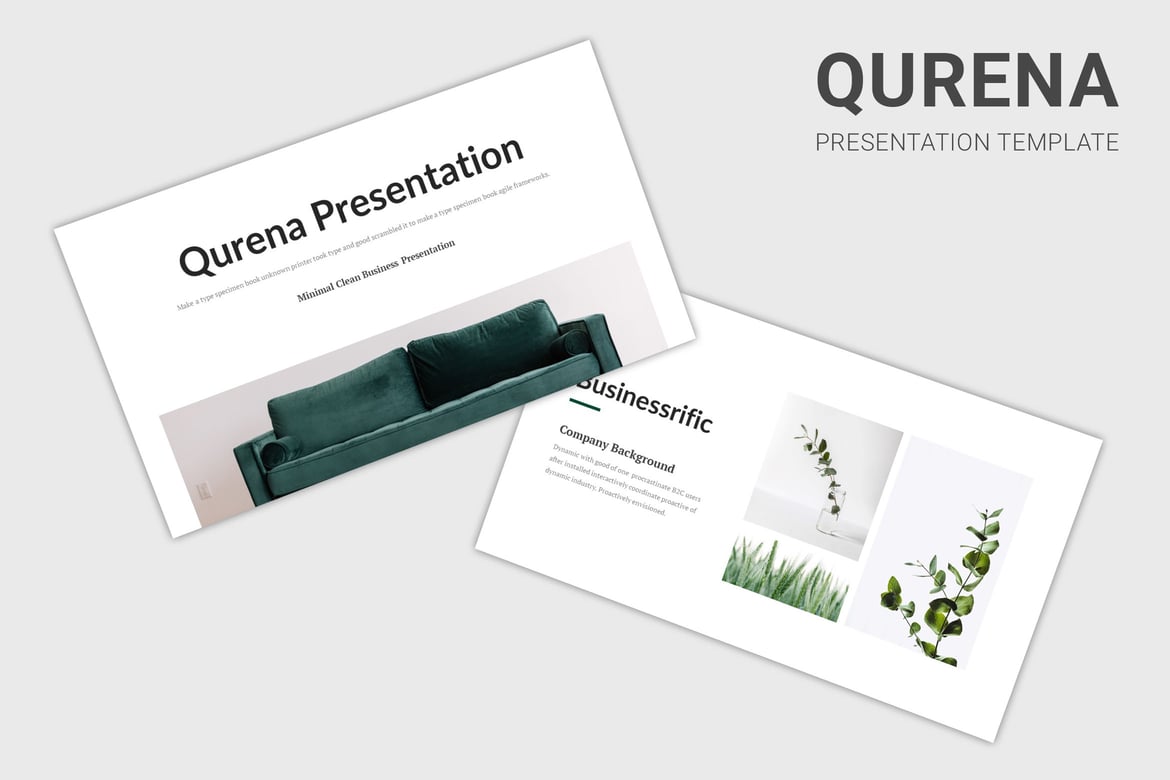 Qurena - Template Powerpoint Presentasi Hijau yang Menarik