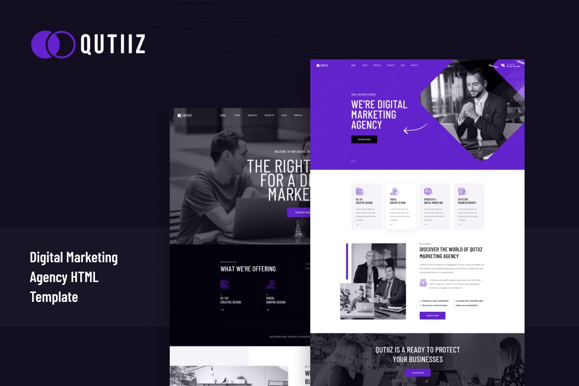Qutiiz - Template Website Modern untuk Agensi Pemasaran Digital