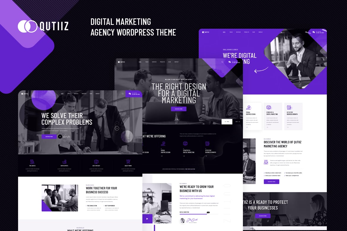 Qutiiz - Tema WordPress untuk Agensi Digital Marketing Modern