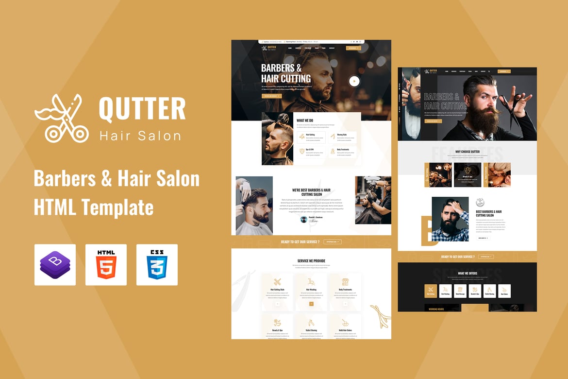 Template Website Qutter - Solusi Sempurna untuk Barbershop dan Salon Rambut Anda