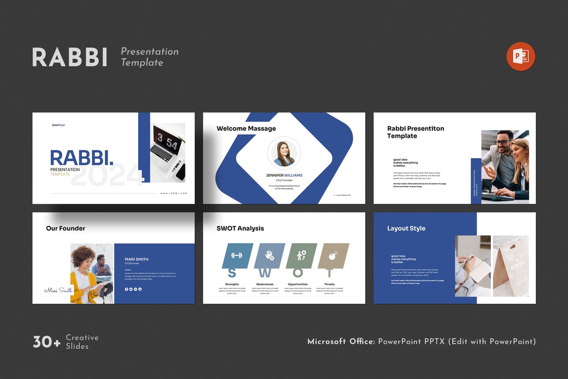 Template Presentasi PowerPoint Rabbi yang Menarik dan Profesional