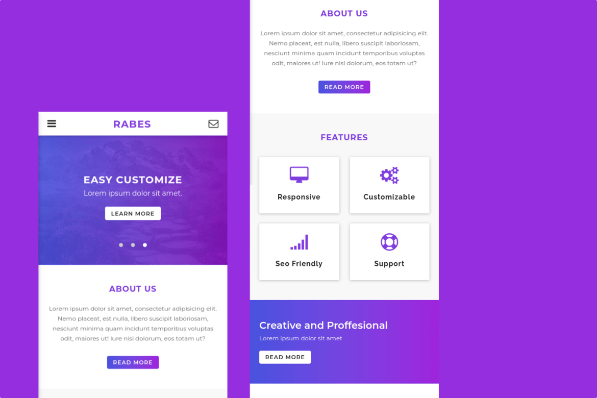 Rabes - Template Web Mobile yang Elegan dan Responsif