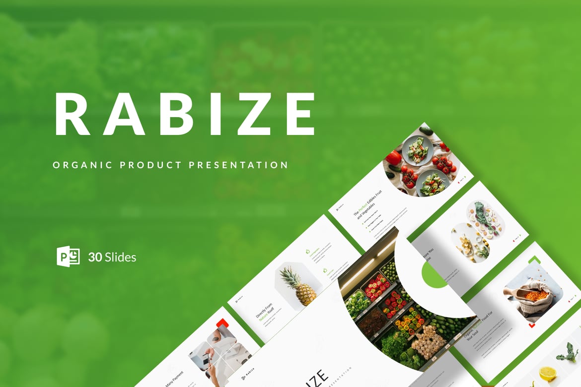Rabize - Template Presentasi PowerPoint Produk Organik yang Menarik