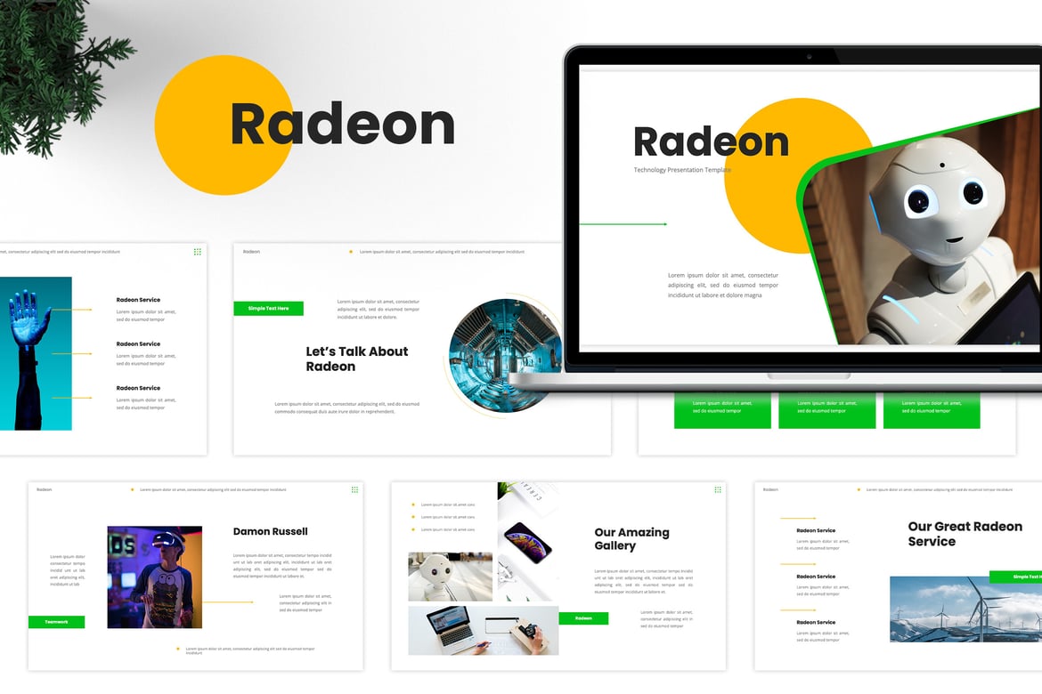 Template Presentasi Teknologi Radeon yang Modern dan Kreatif