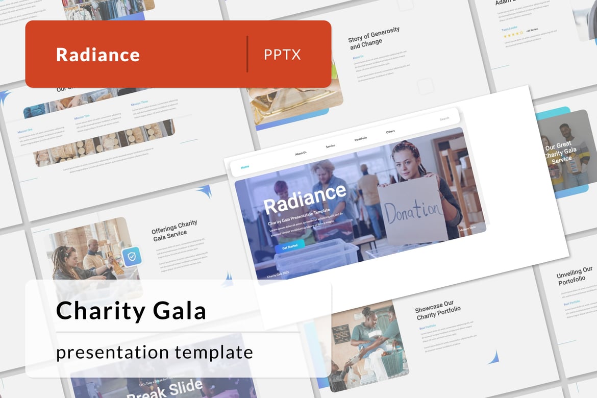 Template Presentasi Gala Amal Radiance yang Memikat