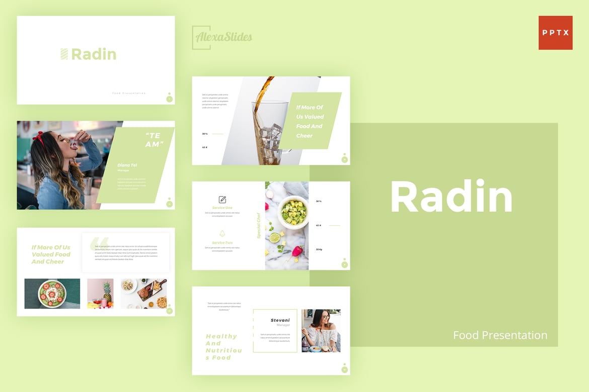 Template Presentasi PowerPoint Radin untuk Bisnis Makanan