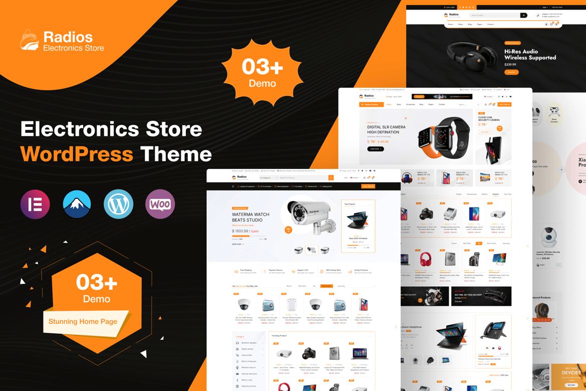 Tema WordPress Elektronik - Radios untuk Toko Online Anda