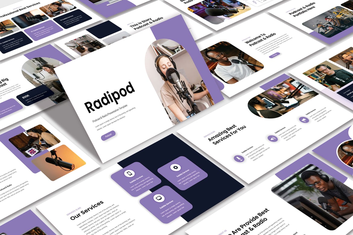 Template Powerpoint Radipod yang Modern dan Kreatif
