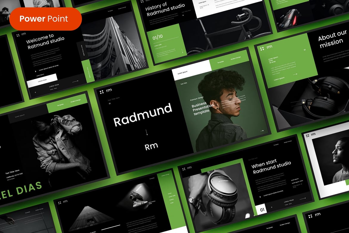 Radmund – Template PowerPoint Bisnis Modern