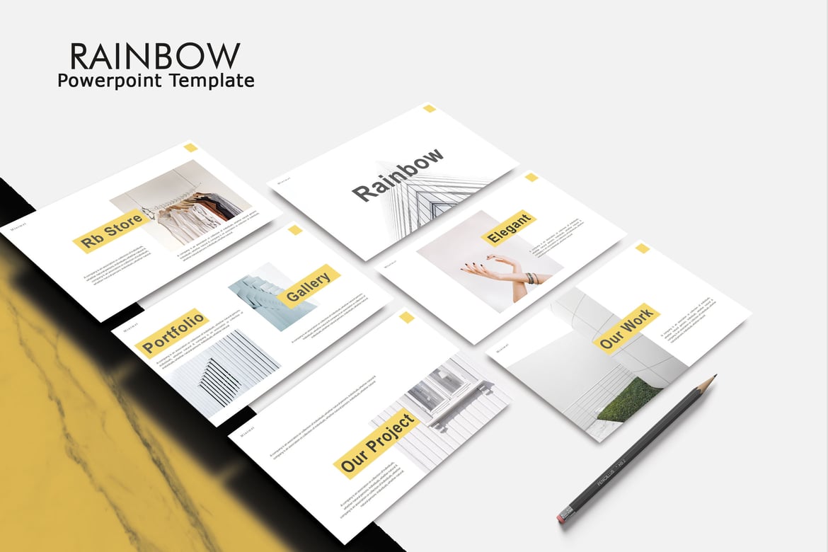 Template Powerpoint RAINBOW - Desain Minimalis dan Kreatif