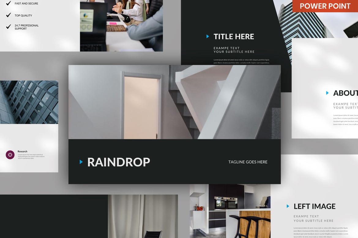 Template Presentasi PowerPoint Raindrop yang Serbaguna dan Menarik