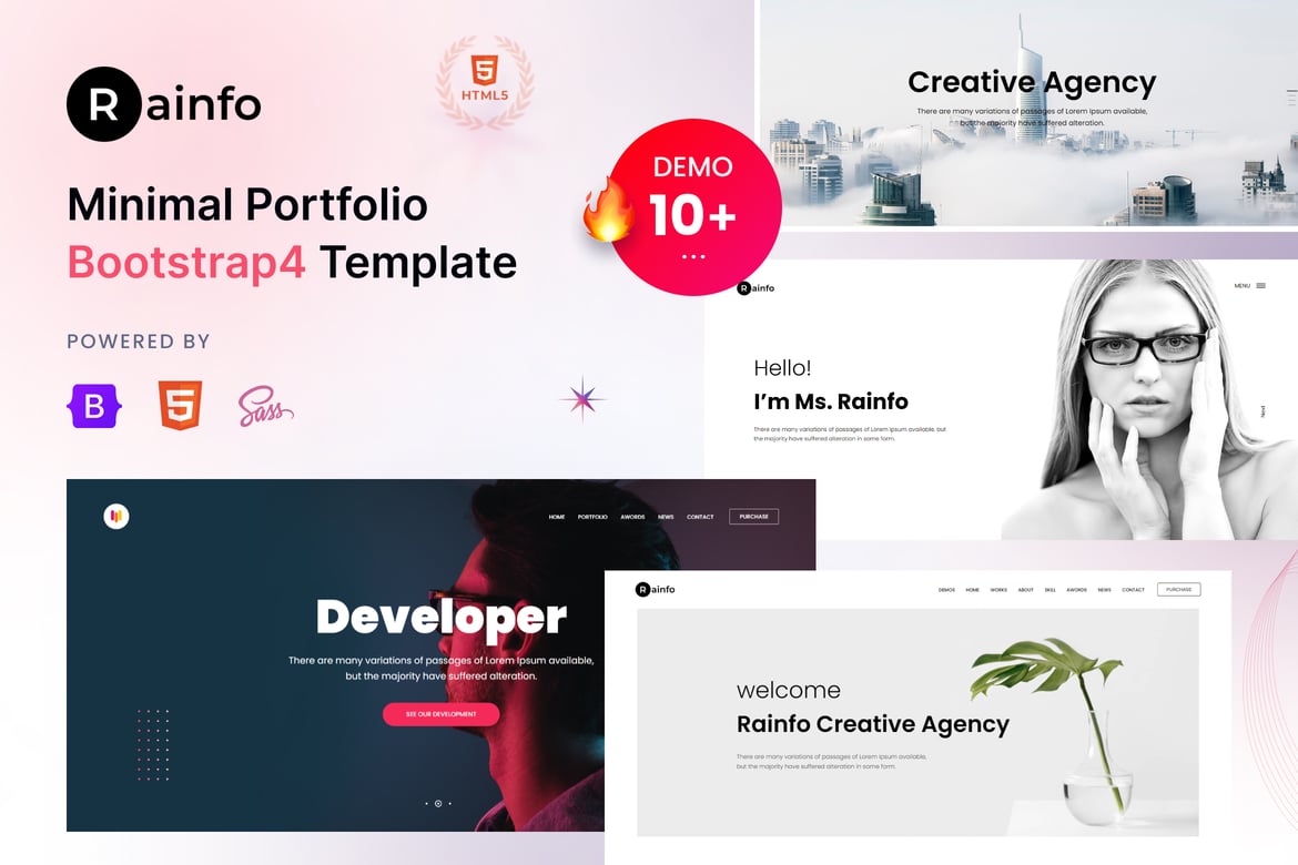 Rainfo - Template Website Portofolio dan Agensi Modern
