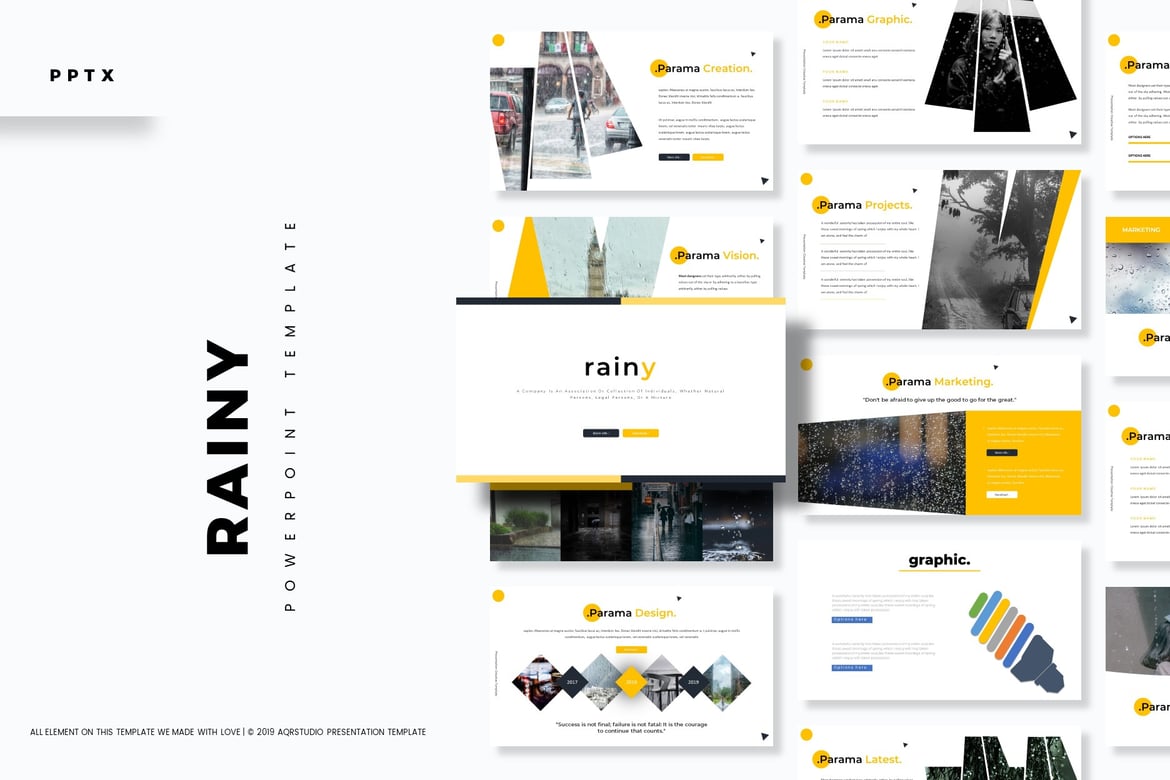 Template PowerPoint Rainy: Solusi Presentasi Multifungsi