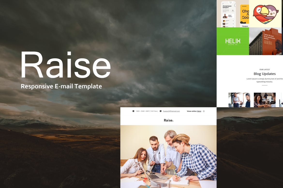 Template Email Responsif Raise Mail yang Modern dan Menarik